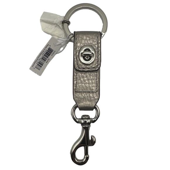 NWT y2k COACH Double Turnlock Bag Charm Key Fob - Picture 1 of 3